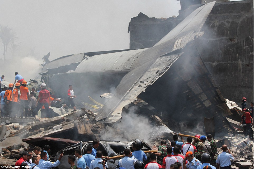 Indonesian military plane crashes in northern city, killing at least 30