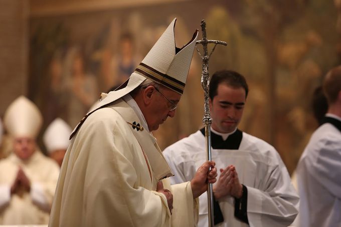 Pope Francis says Mass at the North American College in Rome