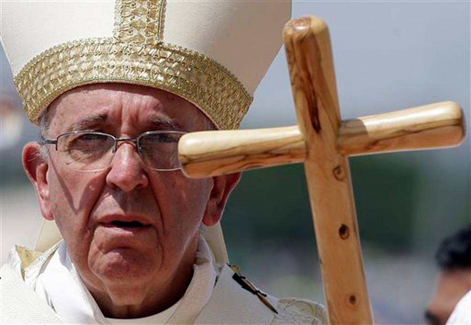 Pope Francis walks with his pastoral staff to celebrate a mass in Guayaquil Ecuador. House Speaker John Boehner R-Ohio said Wednesday the pontiff's Sept. 24 address to a joint meeting of Congress will be broadcas