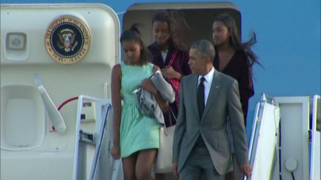 President Barack Obama is enjoying a father-daughter weekend in New York with his teenage girls