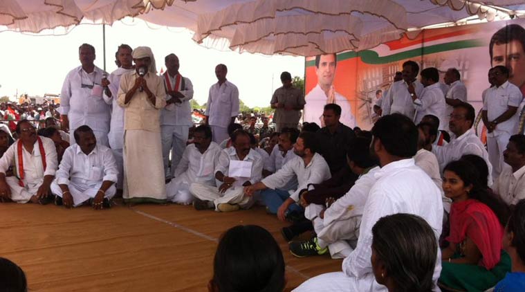 Rahul Gandhi meets drought affected farmers in ODC Anantpur