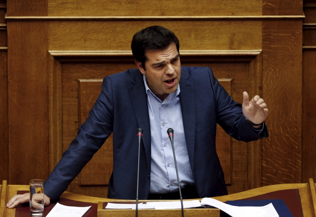 ReutersGreek Prime Minister Alexis Tsipras addresses lawmakers during a parliamentary session in Athens yesterday