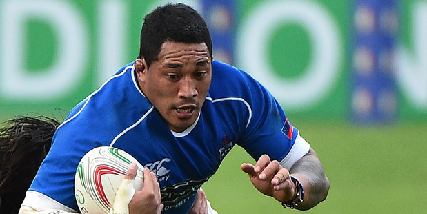 Samoa prop Anthony Perenise crossed for a try in their draw with Fiji