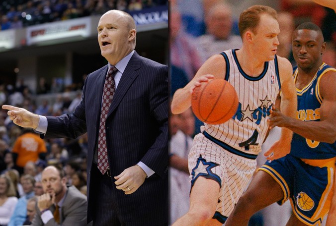 Scott Skiles — left as head coach of the Milwaukee Bucks in 2013 right as a point guard for the Orlando Magic in 1993