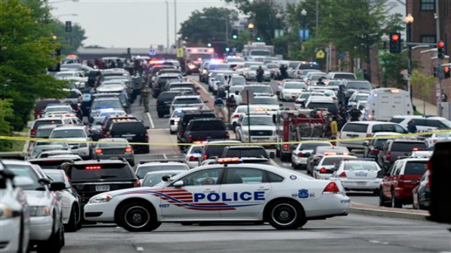 A lockdown is underway on the entire Washington Navy Yard campus after a report of shots fired