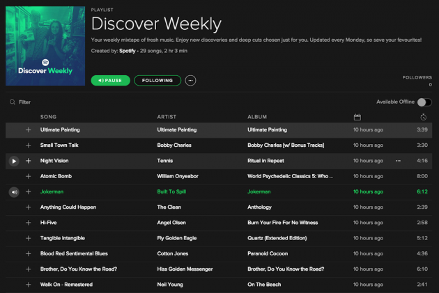 Spotify Discover Weekly