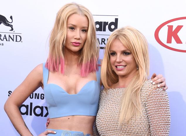 Iggy Azalea and Britney Spears arrive at the 2015 Billboard Music Awards on May 17 in Las Vegas