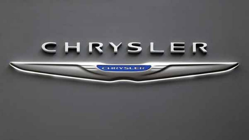 2013 shows the Chrysler logo on a sign at the 2013 Pittsburgh Auto Show in Pittsburgh