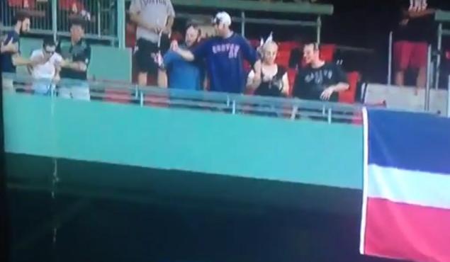 This video of a fan puking off the upper deck at Fenway Park is... pretty gross