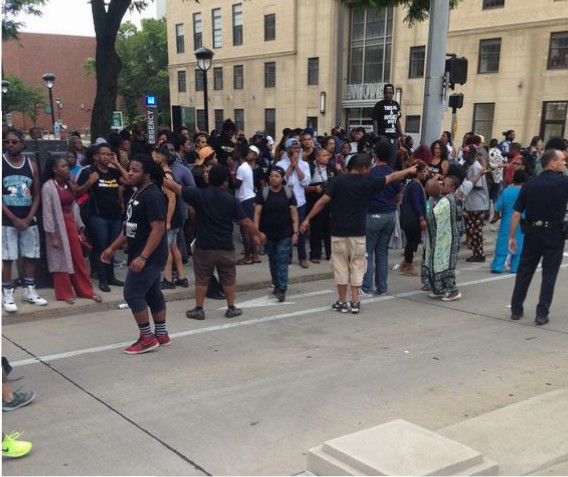 This was the scene during protests at CSU