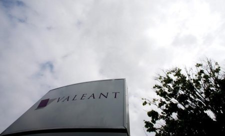 The company logo of Valeant Pharmaceuticals International Inc is seen at its headquarters in Laval Quebec