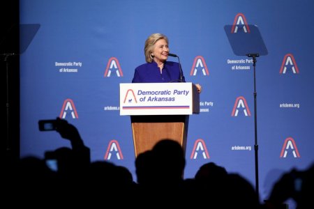 Hillary Clinton speaks during the Arkansas Democrats Jefferson Jackson Dinner 2015 in Little Rock Arkansas