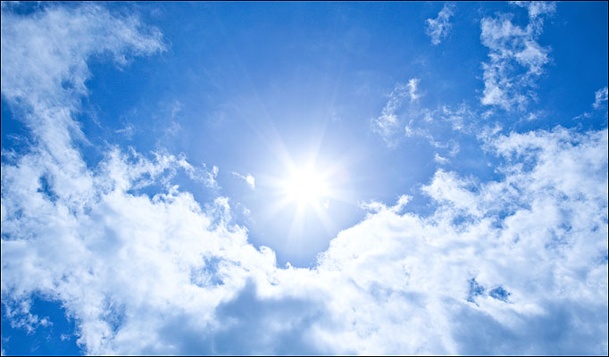 Today's weather- sunny and hot temperatures