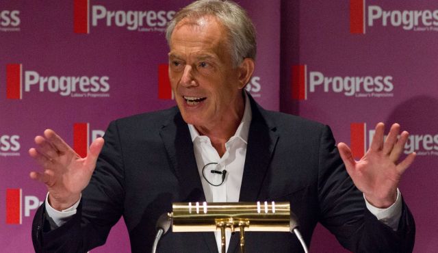 Britain's former Prime Minister and former Labour Party leader Tony Blair