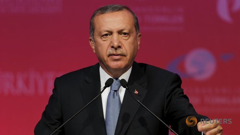 Turkey's President Tayyip Erdogan makes a speech during a graduation ceremony in Ankara Turkey Jun 11 2015