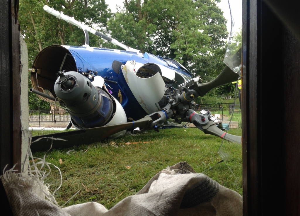 Helicopter pilot arrested after canal pub crash