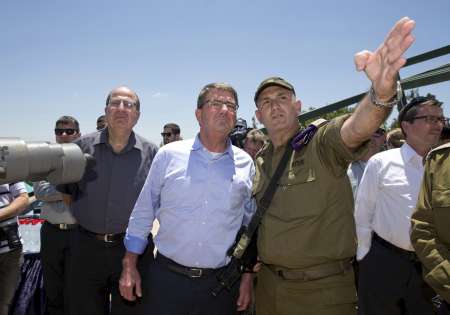 U.S. Defense Secretary Ash Carter center and Israeli