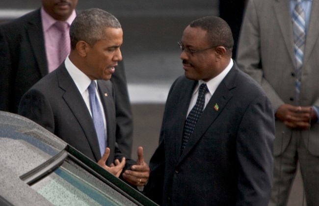 US President Barack Obama lands in Ethiopia