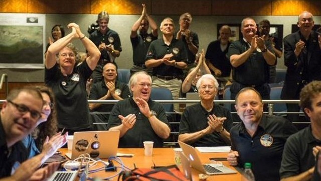 Pluto fly-by NASA cheering