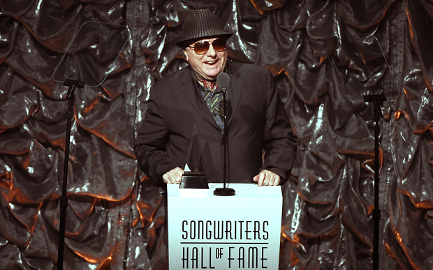 Van Morrison accepts the Johnny Mercer Award at the Songwriters Hall Of Fame event in New York in June 2015