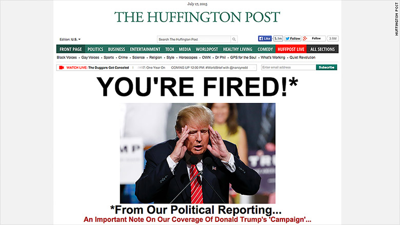 HuffPo puts Donald Trump news in 'entertainment.' Smart or a stunt? - Yahoo News