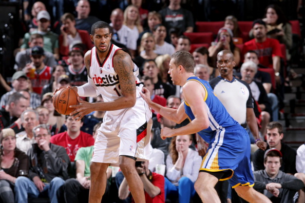 LaMarcus Aldridge #12 of the Portland Trail Blazers