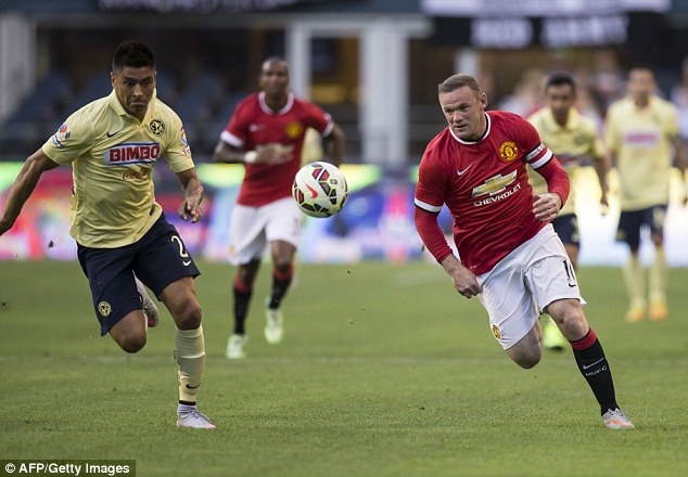 Wayne Rooney played as a central striker against Club America in Seattle on Friday