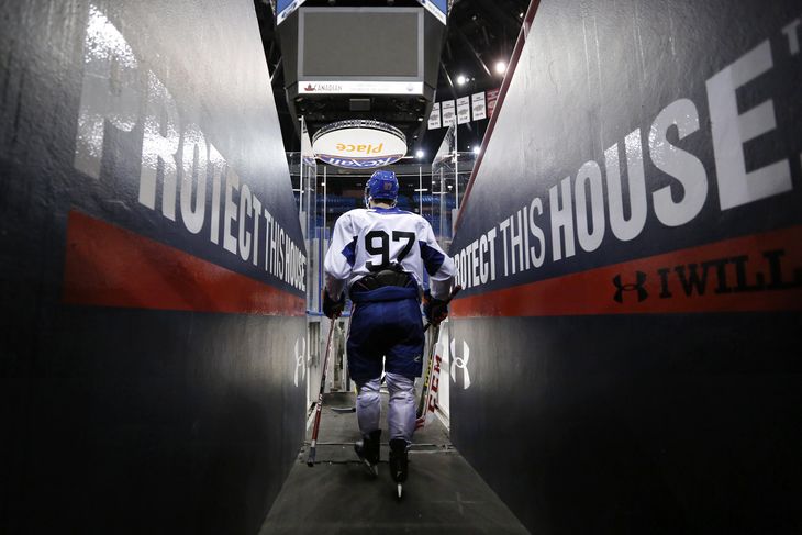 Who is entering the rink?- Erich Schlegel-USA TODAY Sports