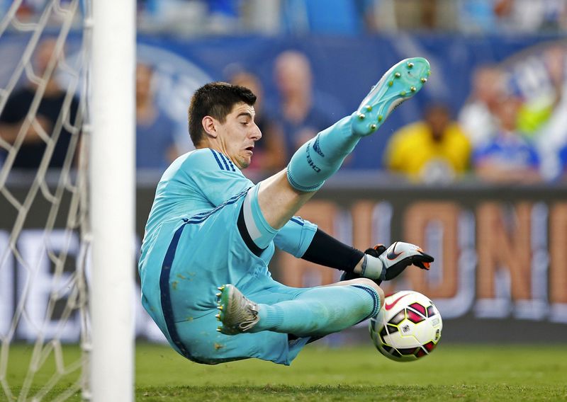 Chelsea's Thibaut Courtois saves a goal from against Paris Saint Germain during the International Champions Cup pre-season friendly tournament North Carolina. – Reuters pic