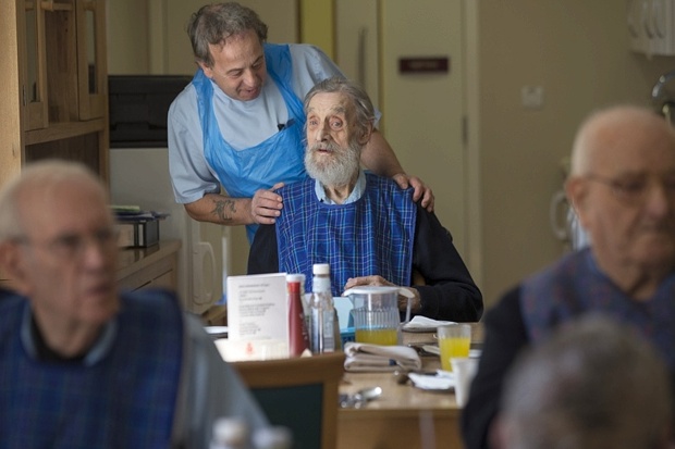 A dementia sufferer receiving care