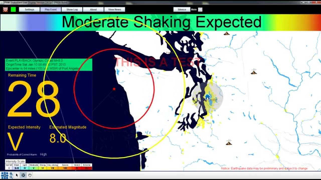 Video still of the beta version of Shake Alert an earthquake early warning system being developed by the USGS along with a coalition of university partners