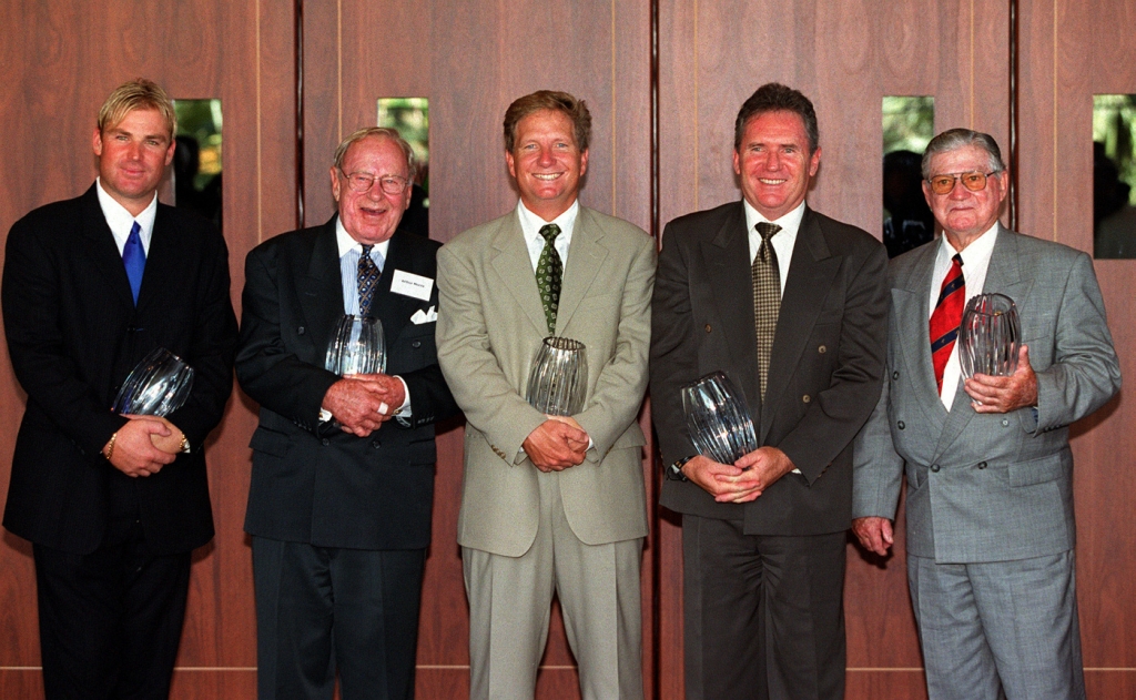 Arthur Morris second from left was named to Australia's Test team of the century