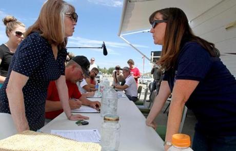 A resident expressed her frustration to a member of the New Mexico Environment Department during water testing in Farmington N.M. this week