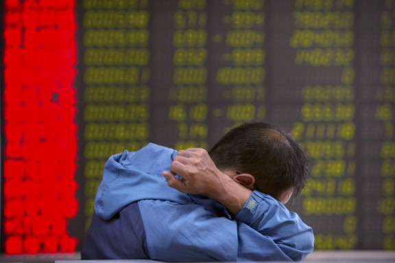 A Chinese investor at a brokerage house in Beijing