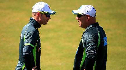 Australia coach Darren Lehmann right is supporting captain Michael Clarke left despite a lack of form