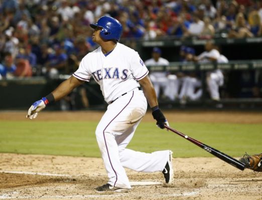 Texas Rangers Adrian Beltre follows through on his