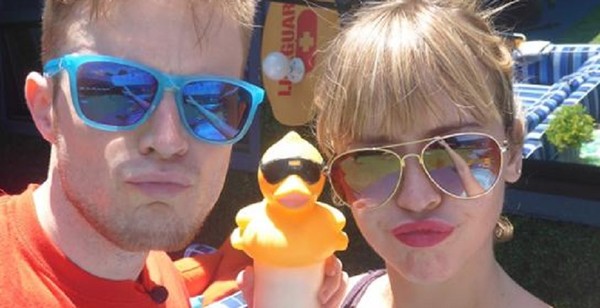 'Big Brother 17 houseguests John and Meg make their best duck faces in the backyard