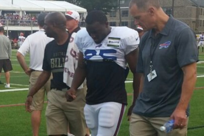 Bills' McCoy suffers left leg injury during practice