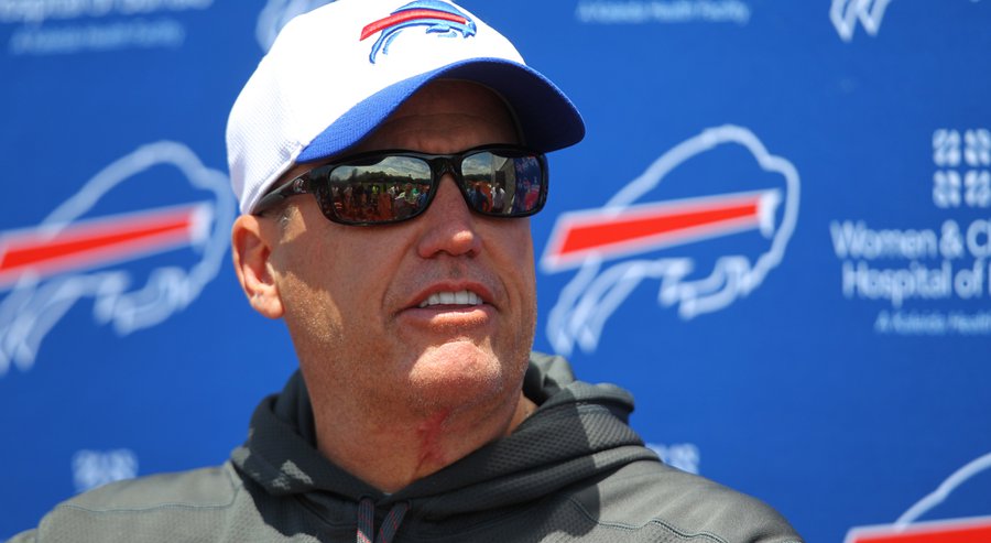 Buffalo Bills head coach Rex Ryan speaks to the media during NFL football minicamp in Orchard Park N.Y. In a little over six months Rex Ryan has given a brash bold voice and swagger to a Buffalo Bills franchise