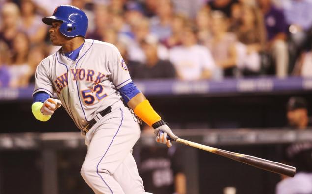 Yoenis Cespedes hits his third home run of the game during the sixth inning