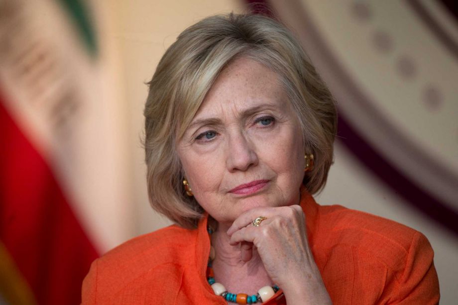 Democratic presidential candidate Hillary Rodham Clinton listens to a home care worker during a roundtable discussion in Los Angeles. Calling for a “new college compact,” Hillary Rodham Clinton on Mon