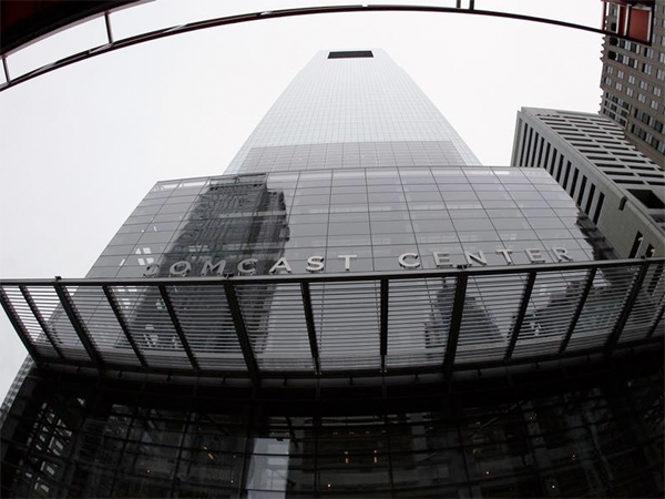 A view of the headquarters of Comcast on JFK Boulevard in Philadelphia