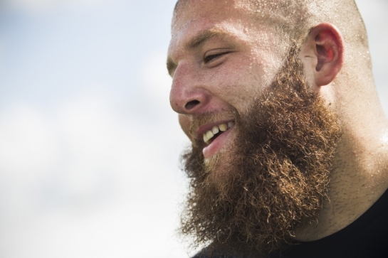 Houston Texans nose tackle Chris Neild walks off the practice field during Texans training camp at the Methodist Training Center Tuesday Aug. 18 2015 in Houston