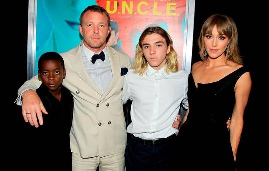 David Ciccone Ritchie Guy Ritchie Rocco Ritchie and Jacqui Ainsley 'The Man from U.N.C.L.E.&#039 film premiere