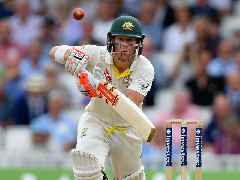 David Warner on the front foot in his 85 on day one