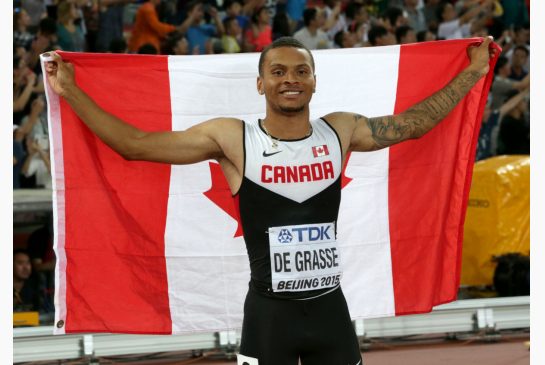 Canada's Andre De Grasse won bronze in the 100 metres at the worlds on Sunday. With big bucks staring him in the face the college star at USC must decide whether to take the money or pass on it and retain his amateur eligibility