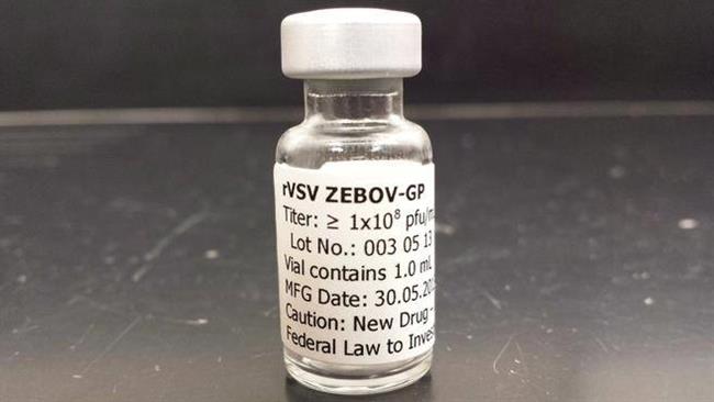 A vial of the VSV-ZEBOV vaccine