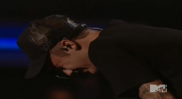 Emotional comeback Justin Bieber broke down in tears after his performance at the MTV Video Music Awards on Sunday