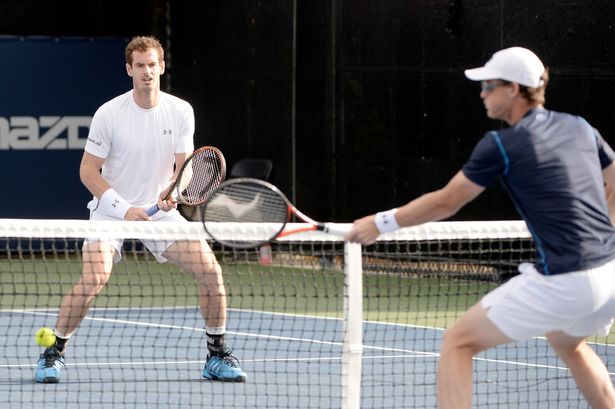 Eric Bolte-USA TODAY Sports

Andy faces brother Jamie during their doubles match at the Rogers Cup