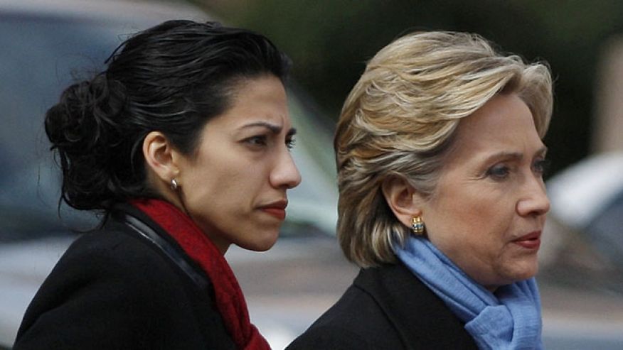 FILE Feb. 22 2008 Then-Sen. Hillary Clinton D-N.Y. with chief of staff Huma Abedin in Fort Worth Texas